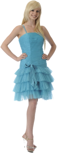 Satin Bow Spaghetti Strap Party Dress