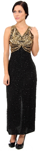Holed Beadwork Sleeveless Formal Dress