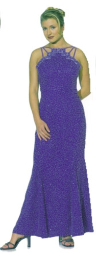 Triple Strapped Fully Beaded Flare Dress
