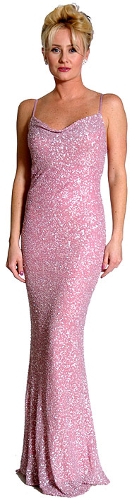 Tie Back Fully Beaded Gown