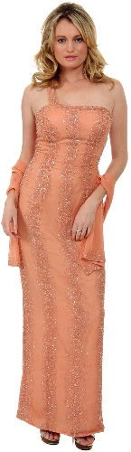 Single Shouldered Silk Chiffon Prom Dress