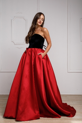 Off Shoulder Long Puffy Prom Dress