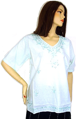 Half Sleeve Embroidered Top