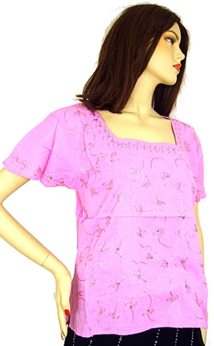 Half Sleeve Embroidered Top