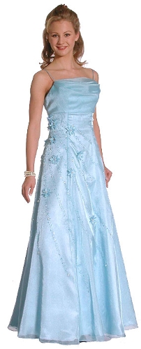 Floral Blue A-Line Dress