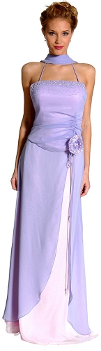 Halter Neck Flower Formal Dress with Split