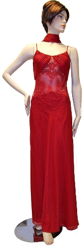 Spaghetti Strapped Rouched Beaded Dress