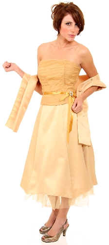 Net and Bow Shirred Bodice Short Party Dress