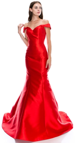 Off-Shoulder Mermaid Skirt Long Prom Pageant Dress