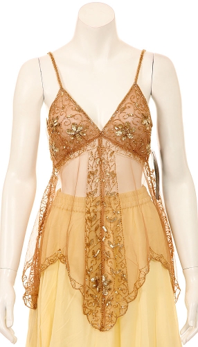 Spaghetti Strapped Luminous Sequined Top
