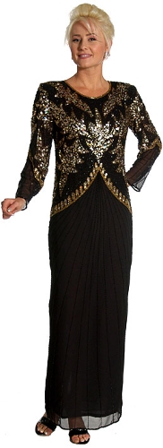 Hand Beaded Full Length Formal Dress
