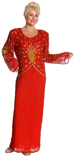 Hand Beaded Long Formal Dress