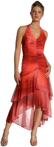 Halter Neck Rouched Party Dress