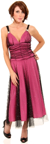 Shirred WaistlineTea Length Cocktail Prom Dress 
