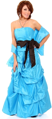 Strapless Quinceanera Dress with Removable Side Bow