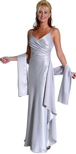 Full Length Button Satin Dress
