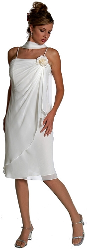 Short Chiffon Dress with Flower Applique