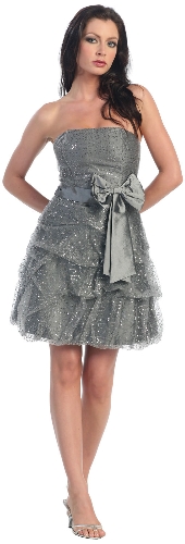 Strapless Sequin Bubble Party Dress