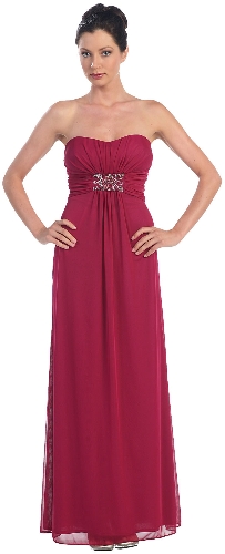 Strapless Empire Cut Bridesmaid Dress