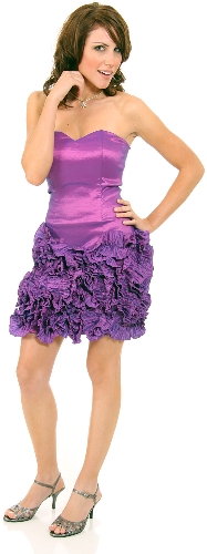 Short Flirty Ruffled Party Prom Dress