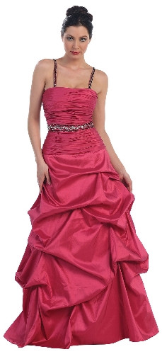 Embellished Bubble Prom Ball Gown with Open Back