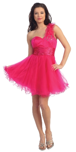Sweetheart Empire Cut One Shoulder Short Prom Dress