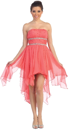Elegant High-Low Prom Dress with Asymmetrical Hem