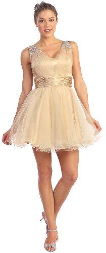Sweetheart Neck Layered Mesh Short Party Prom Dress