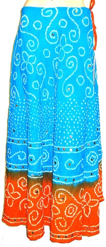 Bohemian Drawstring and Sequined Long Skirt