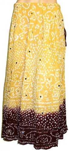 Bohemian Drawstring  and Sequined Long Skirt