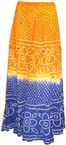 Bohemian Drawstring and Sequined Long Skirt