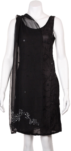 Two Tone Beaded Print Scarf