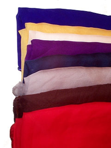 Silk Chiffon Scarf with Border Beading