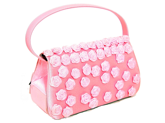 Pretty Rose Satin Evening Bag