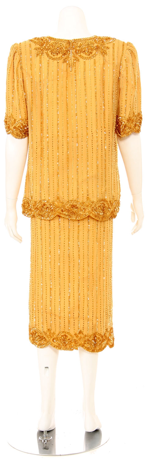 Short Sleeved 2-Piece Sequin Cocktail Dress — back