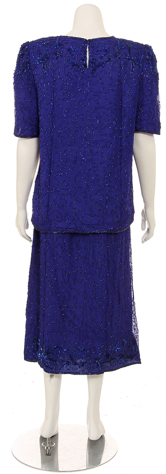 Two Piece Fully Sequined Blouse and Skirt Set  — back