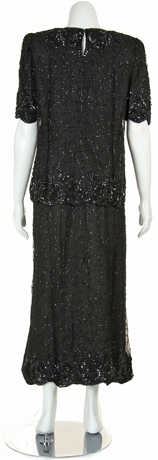 Two Piece Hand Beaded Dress Set — back