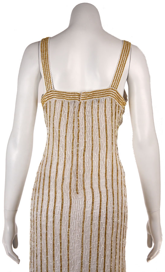 Fully beaded Tea Length Cocktail Dress with Jacket — back