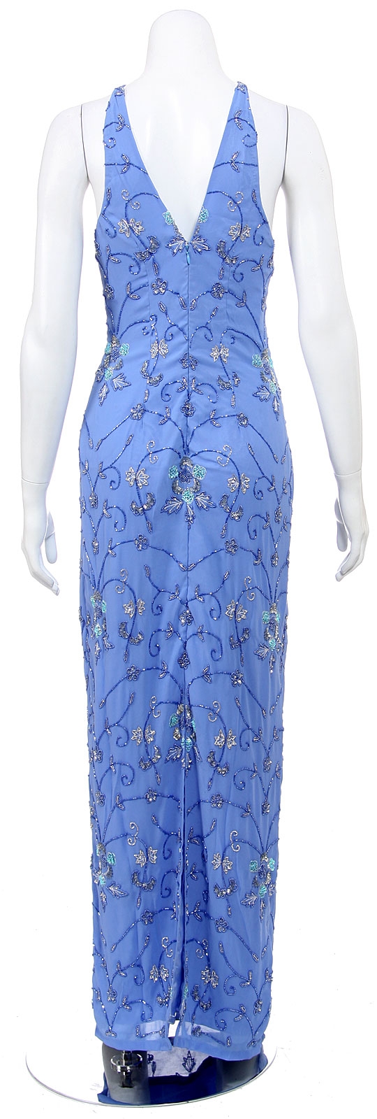 Floral Fountain Hand Beaded Cocktail Dress — back