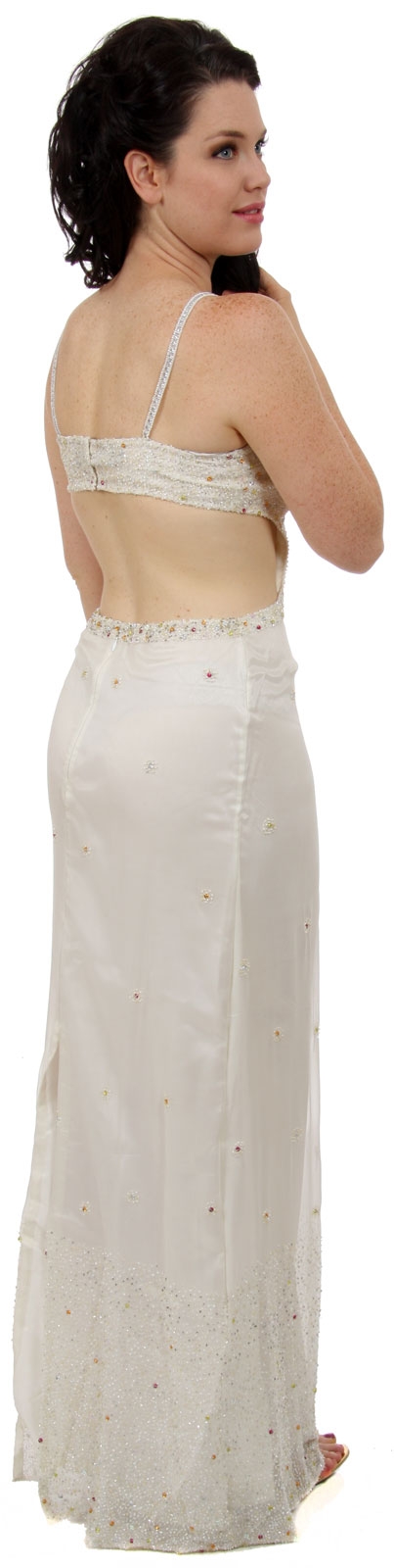 Thin Strapped Full Length Formal Party Dress — back