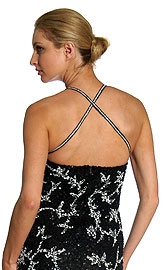 Halter Neck Beaded Party Dress with Asymmetrical hemline — back