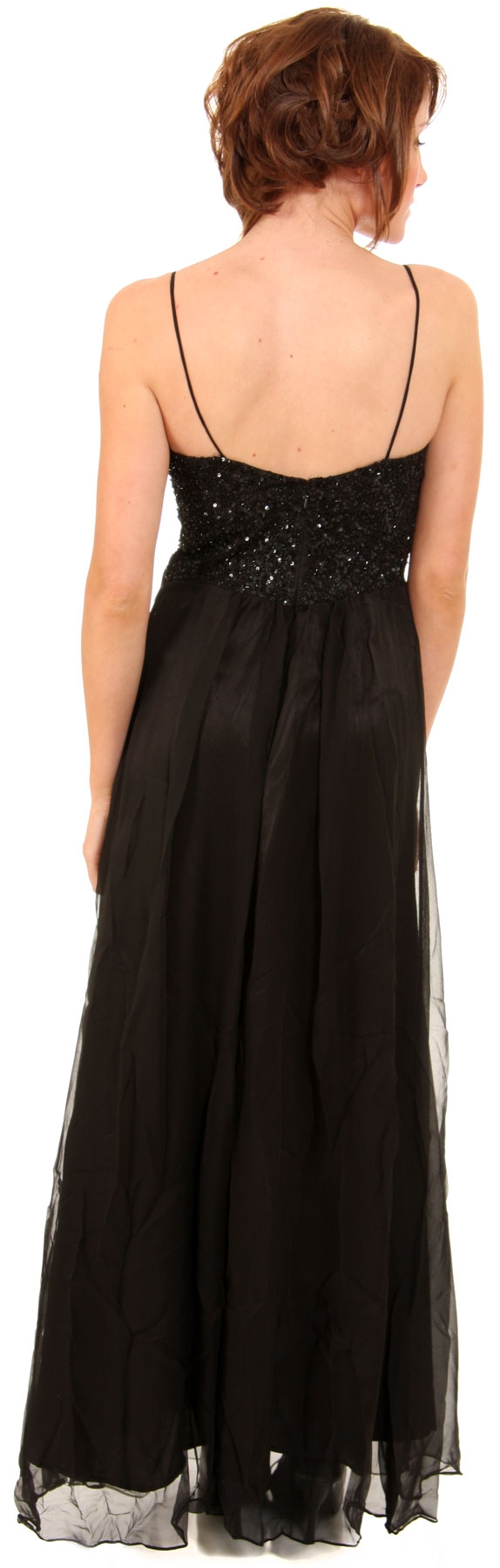 Two Tone Butterfly Top Formal Party Dress — back