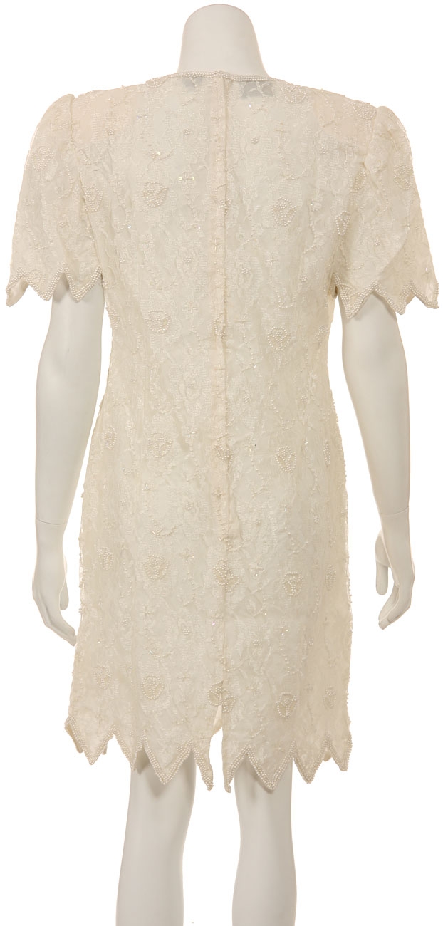 Tea Length Cotter Edge Formal Dress — back