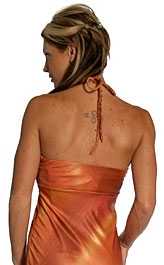 Halter Neck  Shirred Bodice Formal Prom Dress — back