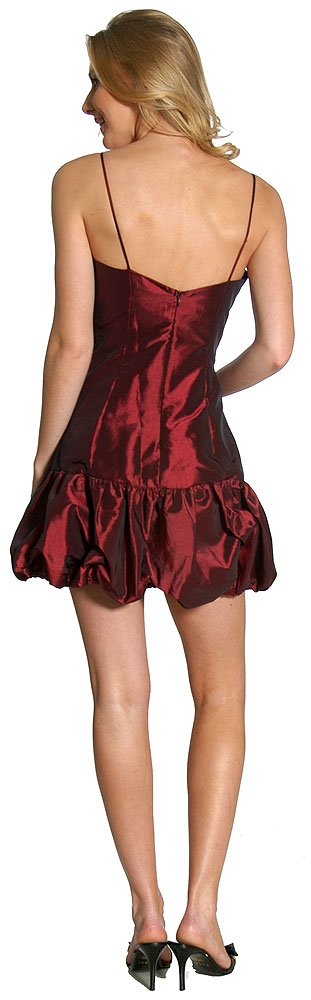 Spaghetti Strap Fitted Bubble Dress — back