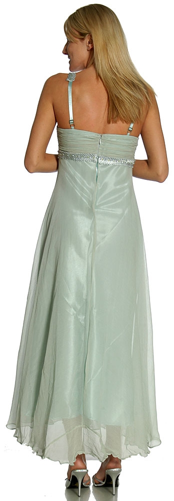 Tea Length Decorative Straps Formal Cocktail Dress — back