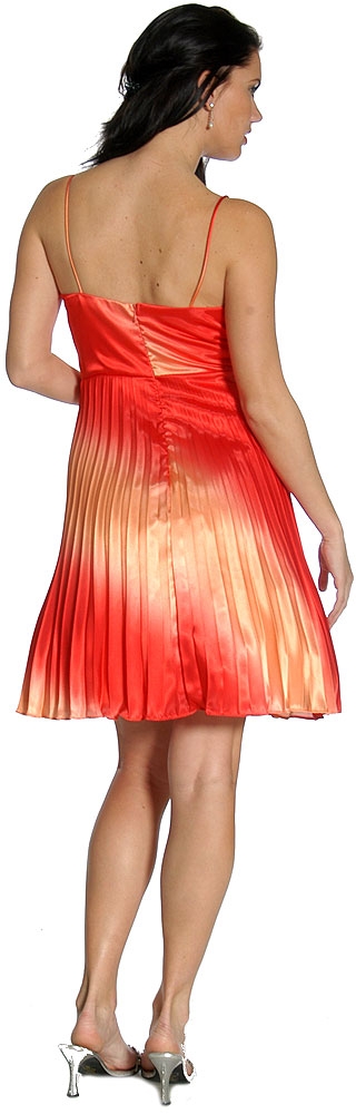 Two Tone Pleated Prom Dress With Waistline Bow — back