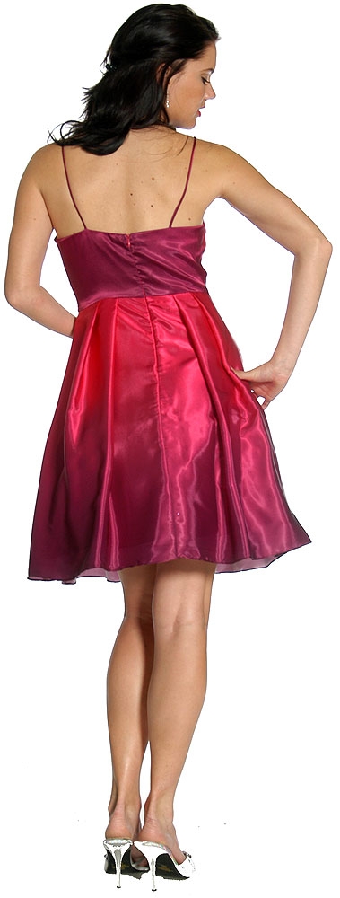 Shimmer Satin Spaghetti Prom Dress — back