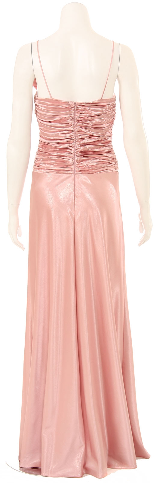 Shirred Bodice Formal Evening Dress — back in Dust Pink
