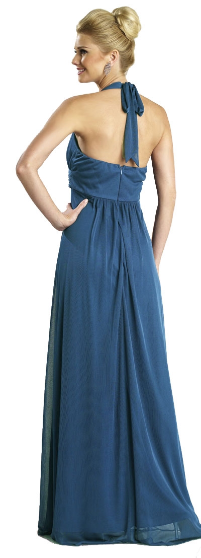 Halter Neck Empire Style Formal Bridesmaid Dress — back